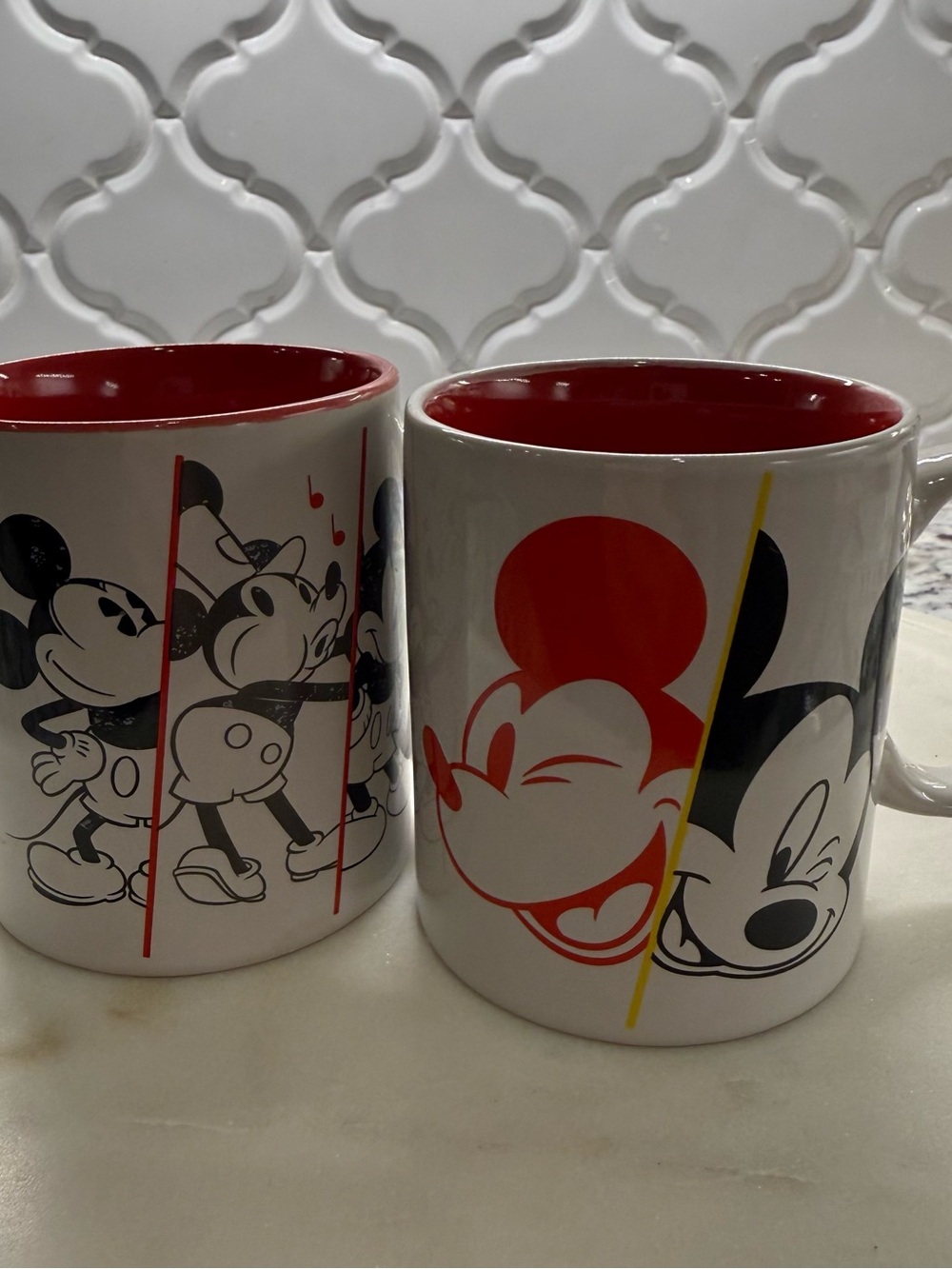Disney 90 Years of Mickey Mouse Ceramic Mug Set - True Original White/Red